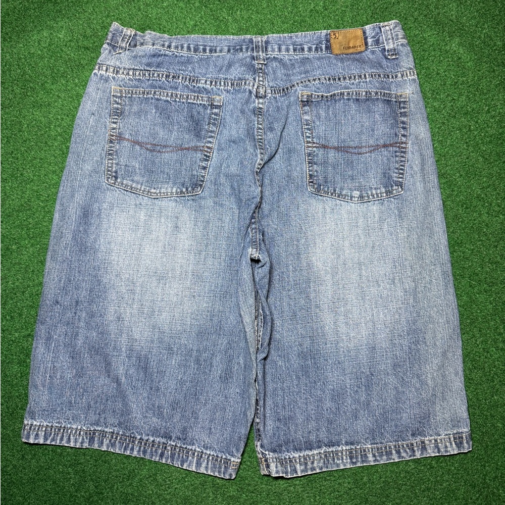 Y2K Flypaper Baggy Below Knee Jorts Hip Hop Grunge Skater 38 16” Denim Shorts